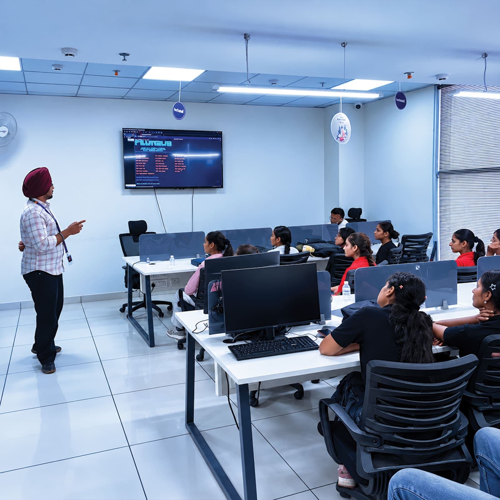 Trainer leading a cyber security class