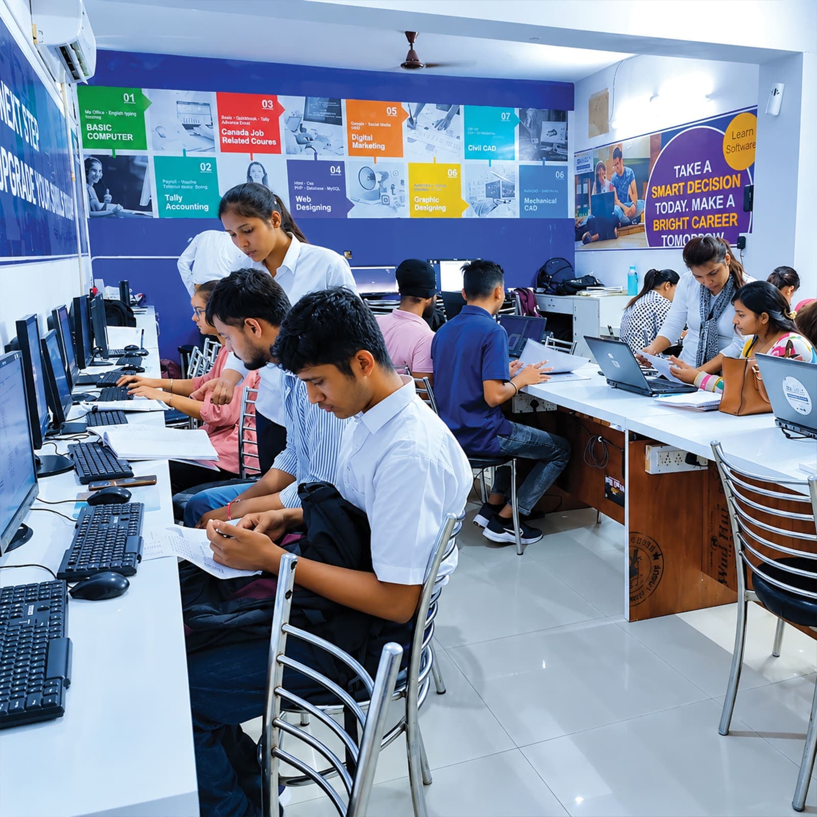 Practical training in the computer lab