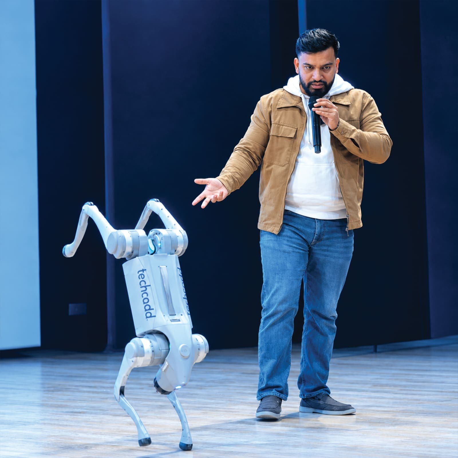 Live robotics demo on stage