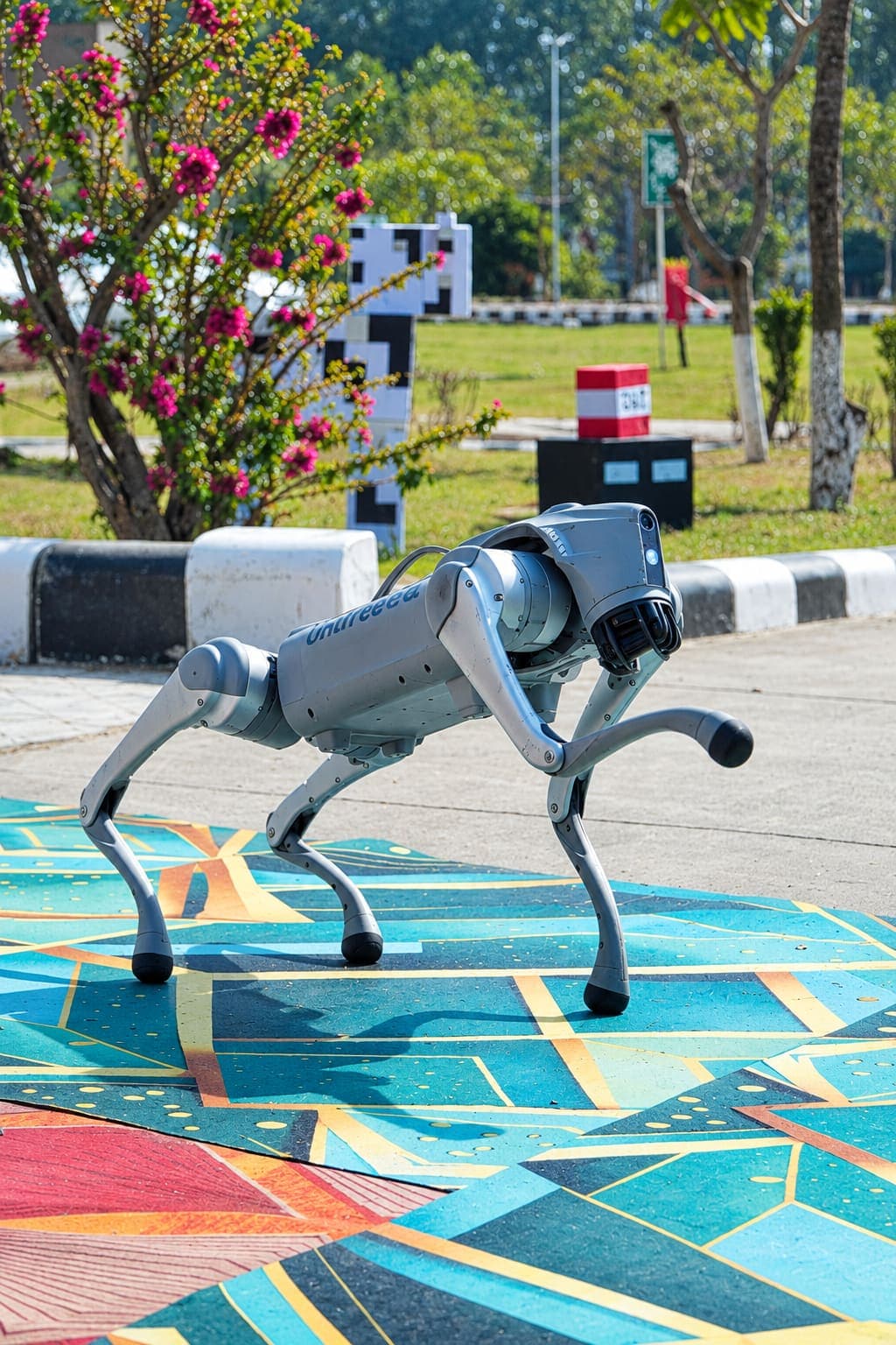 The robo dog on a campus visit