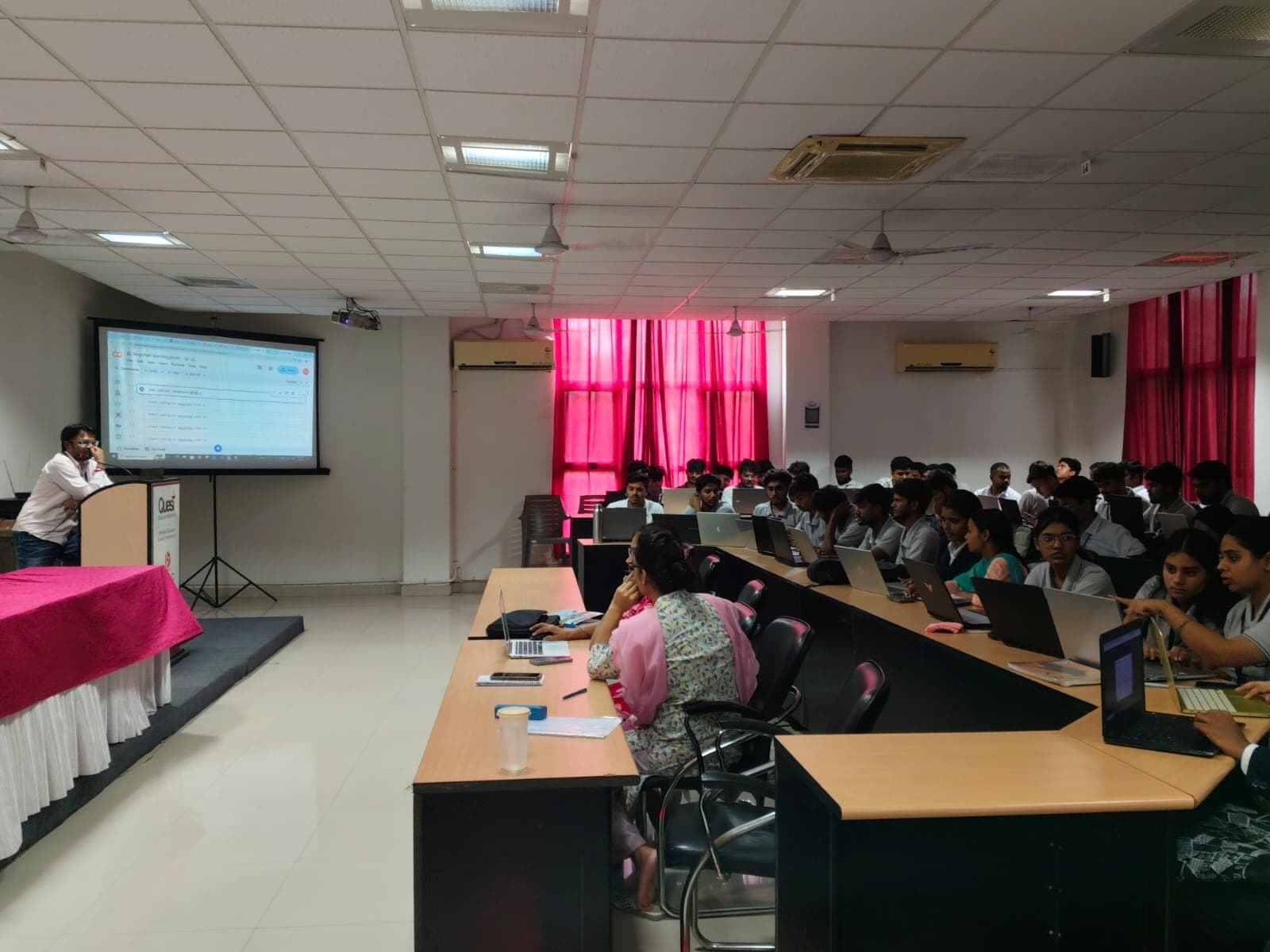 A live demonstration on screen during the Agentic AI workshop