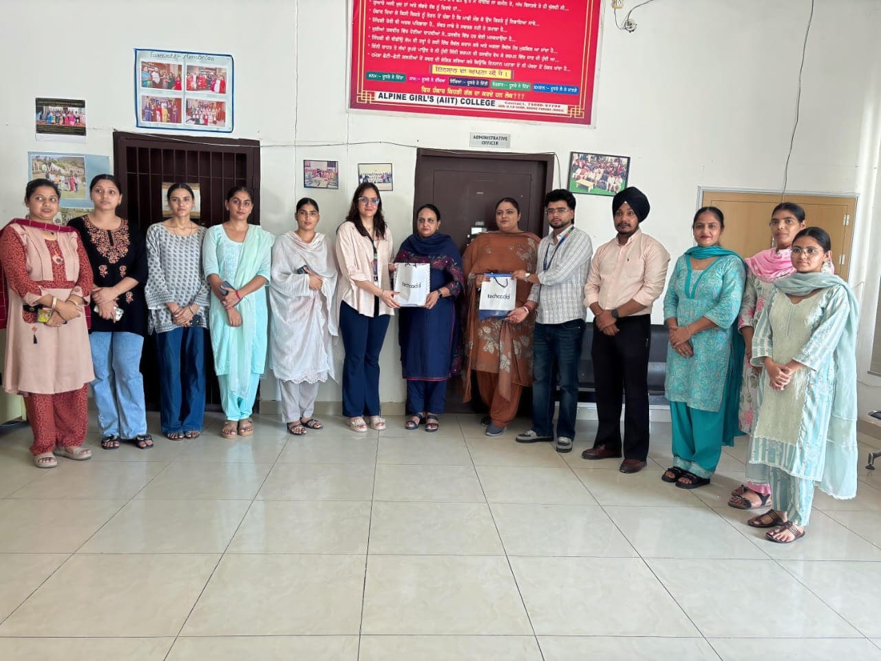 techcadd team with Alpine Girl's (AIIT) College faculty after the talk