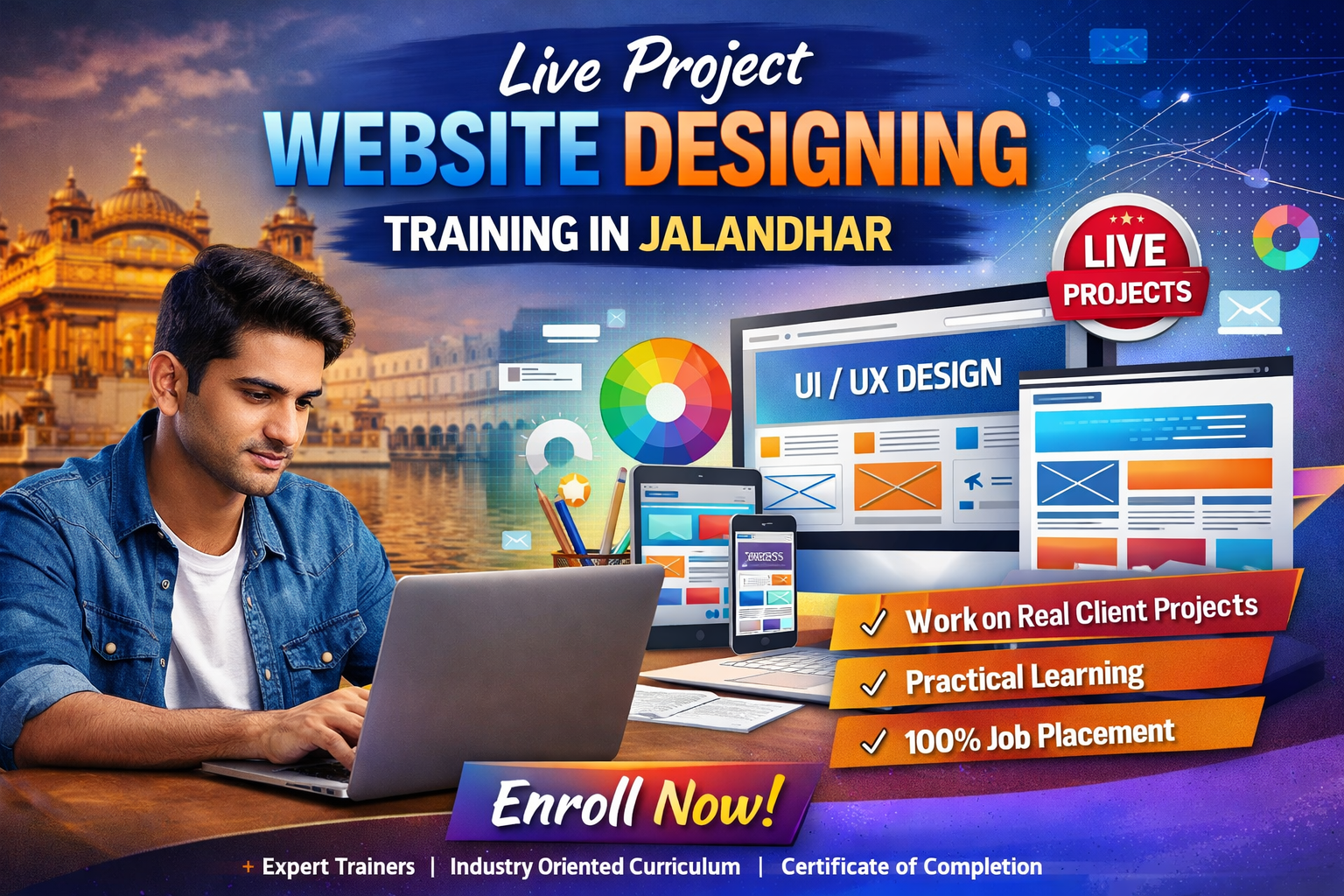 Live Project Website Designing Training in Jalandhar