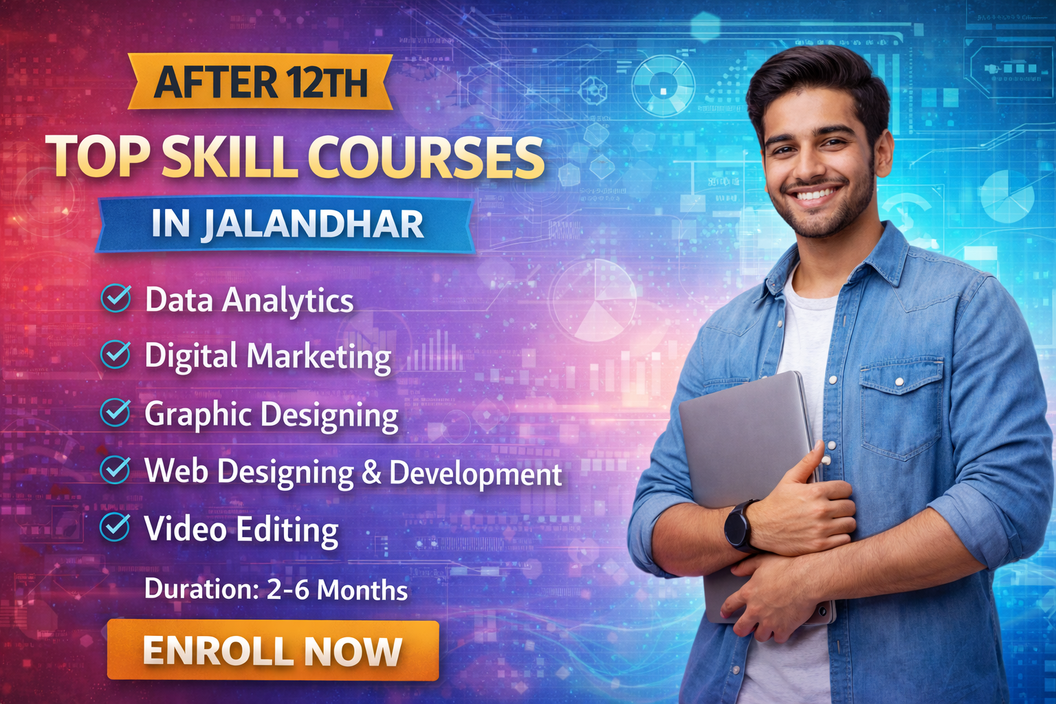 Popular Short Term Skill Courses After 12th in Jalandhar | TechCadd Computer Education