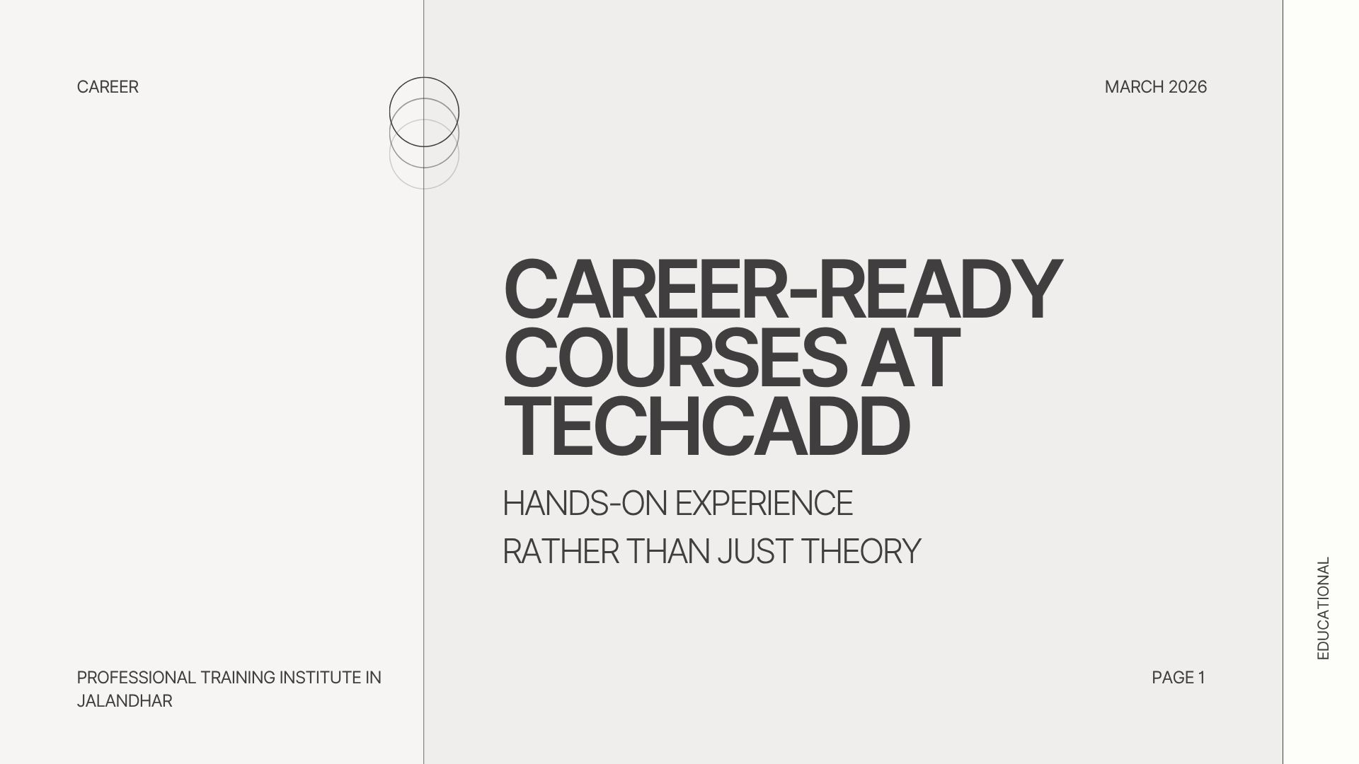 Top Professional Training Institute in Jalandhar | Career-Ready Courses at Techcadd