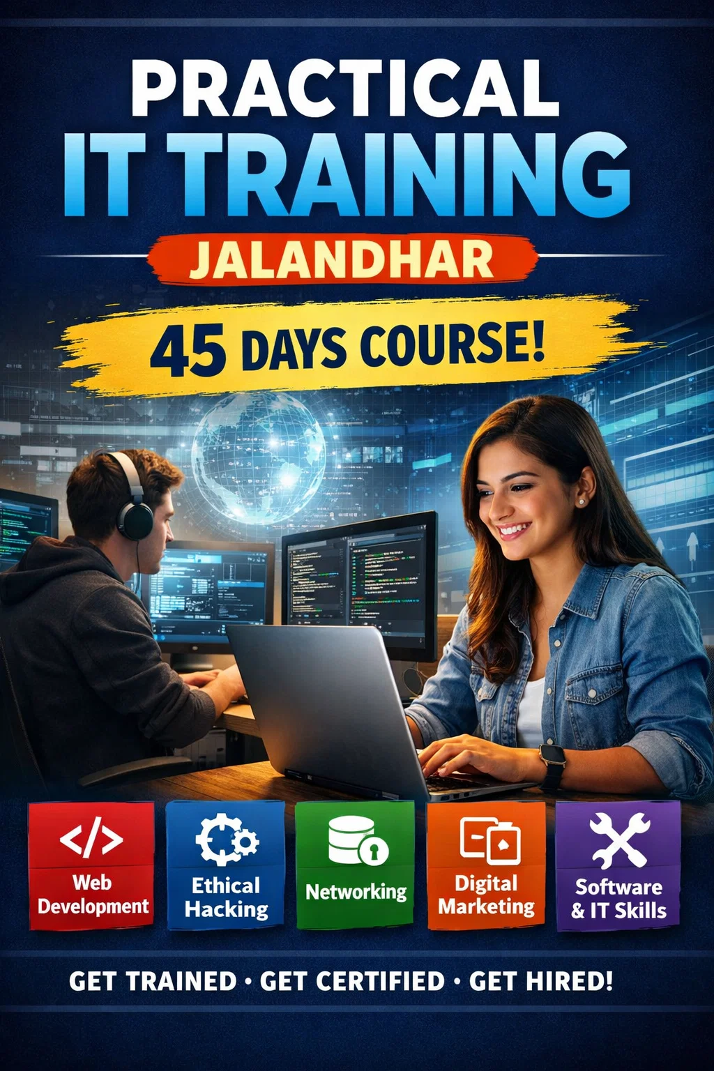 Practical IT training Jalandhar 45 days course