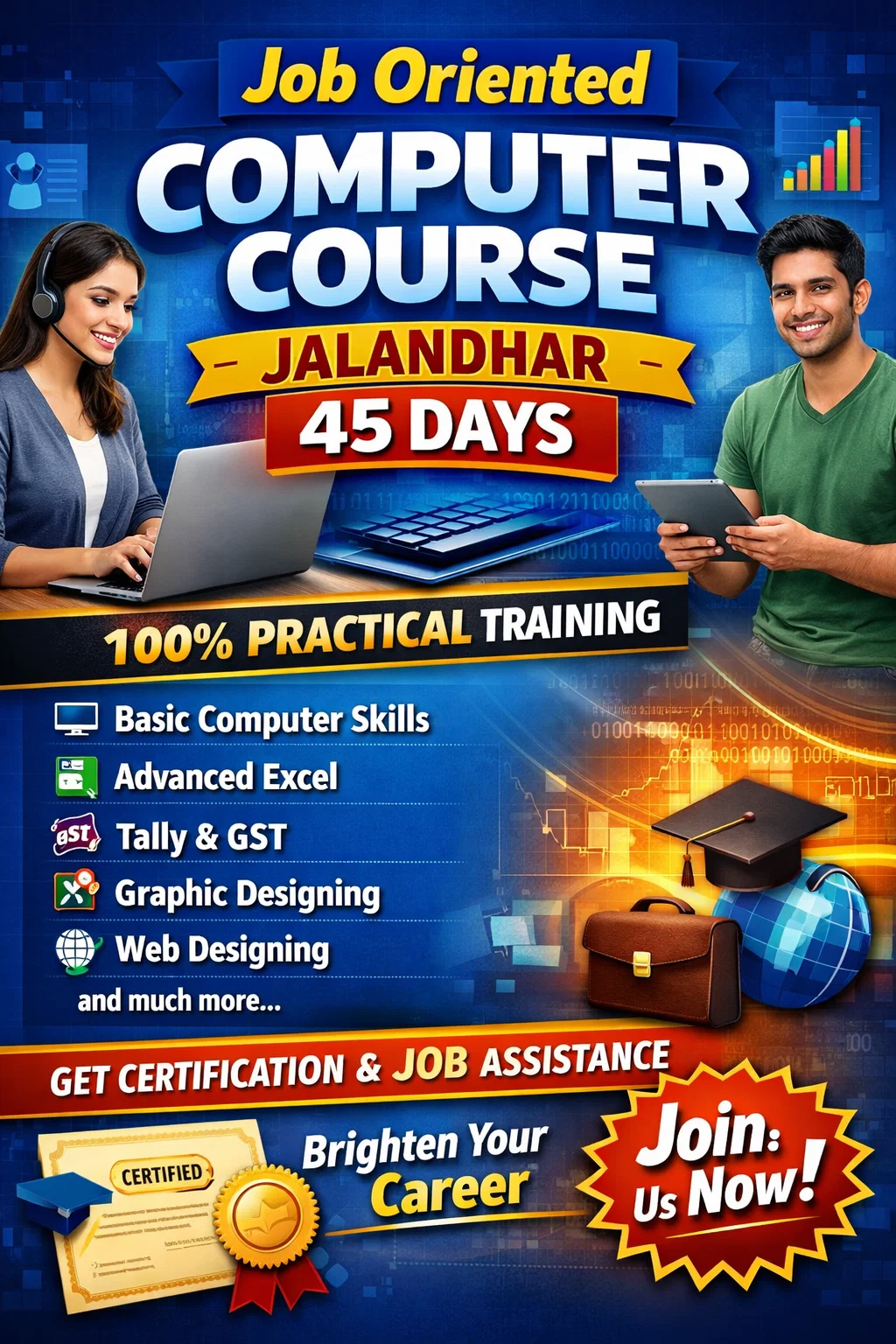 Job oriented computer course Jalandhar 45 days