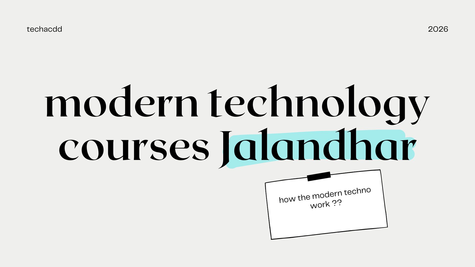 modern technology courses Jalandhar