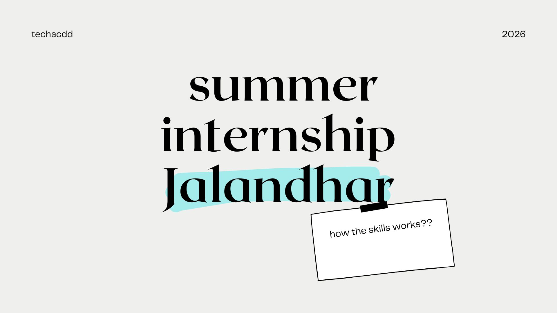 summer internship Jalandhar